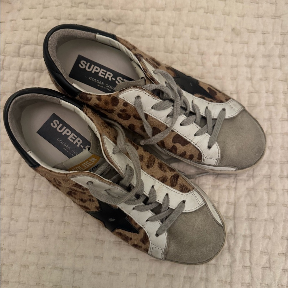 Authentic Golden Goose super star low top leopard sneaker size 37/7 - Picture 5 of 7